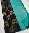 Load image into Gallery viewer, Evocative Black Soft Silk Saree With Panoply Blouse Piece ClothsVilla