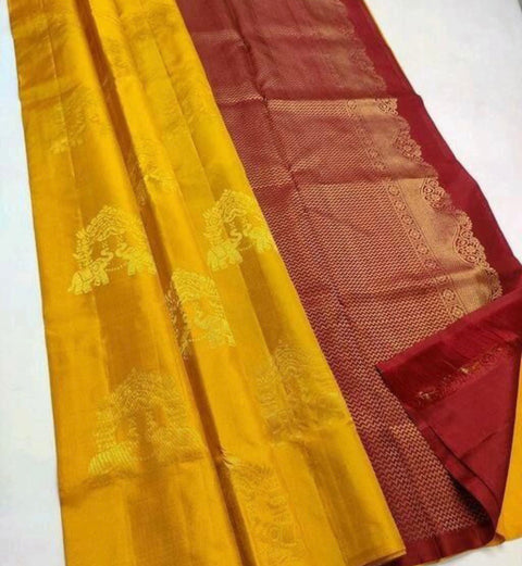 Appealing Mustard Soft Silk Saree With Blooming Blouse Piece ClothsVilla Main image