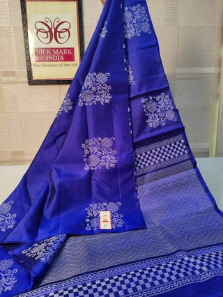 Twirling Royal Blue Soft Silk Saree With Adoring Blouse Piece ClothsVilla
