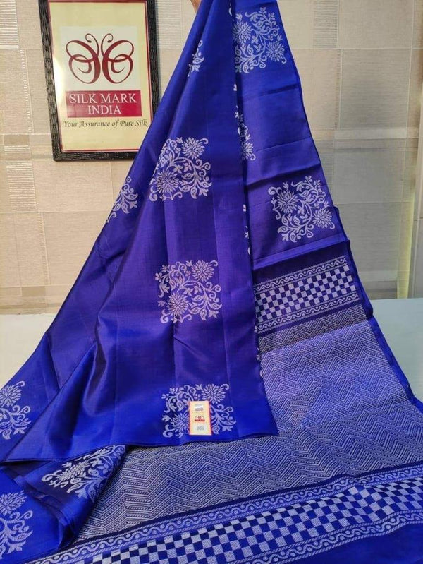 Twirling Royal Blue Soft Silk Saree With Adoring Blouse Piece ClothsVilla