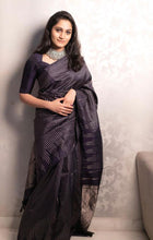 Load image into Gallery viewer, Stylish Black Soft Silk Saree With Sensational Blouse Piece ClothsVilla