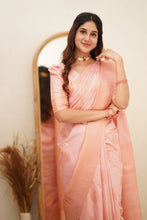 Load image into Gallery viewer, Angelic Baby Pink Soft Silk Saree With Assemblage Blouse Piece ClothsVilla
