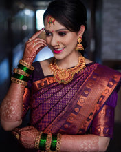 Load image into Gallery viewer, Gratifying Purple Soft Silk Saree With Splendiferous Blouse Piece ClothsVilla