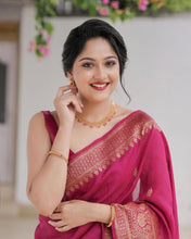 Load image into Gallery viewer, Tempting Dark Pink Soft Silk Saree With Imaginative Blouse Piece ClothsVilla