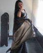 Load image into Gallery viewer, Trendy Black Soft Silk Saree With Precious Blouse Piece ClothsVilla