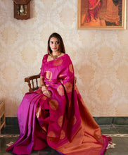 Load image into Gallery viewer, Mesmerising Dark Pink Soft Silk Saree With Skinny Blouse Piece ClothsVilla