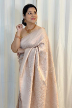 Load image into Gallery viewer, Impressive Beige Soft Silk Saree With Breathtaking Blouse Piece ClothsVilla