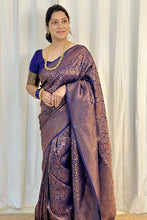 Load image into Gallery viewer, Staggering Blue Soft Silk Saree With Felicitous Blouse Piece ClothsVilla