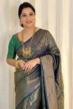 Load image into Gallery viewer, Beleaguer Green Soft Silk Saree With Elision Blouse Piece ClothsVilla