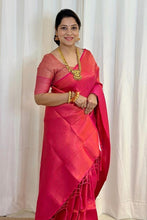 Load image into Gallery viewer, Nemesis Dark Pink Soft Silk Saree With Scintilla Blouse Piece ClothsVilla