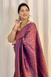 Load image into Gallery viewer, Incredible Purple Soft Silk Saree With Fragrant Blouse Piece ClothsVilla