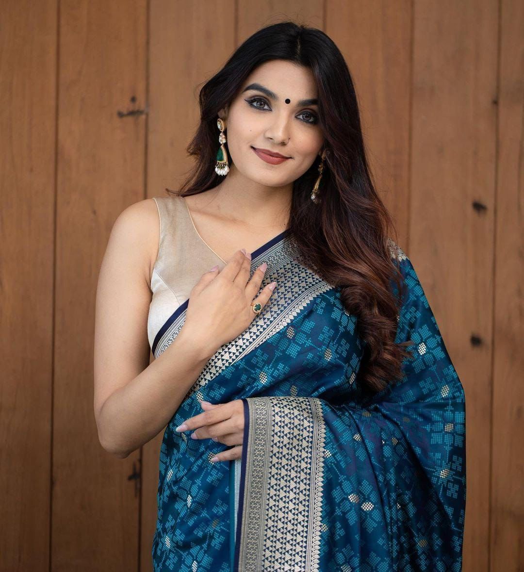 Girlish Teal Blue Soft Silk Saree With Impressive Blouse Piece ClothsVilla