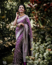 Load image into Gallery viewer, Prodigal Purple Soft Silk Saree With Elaborate Blouse Piece ClothsVilla