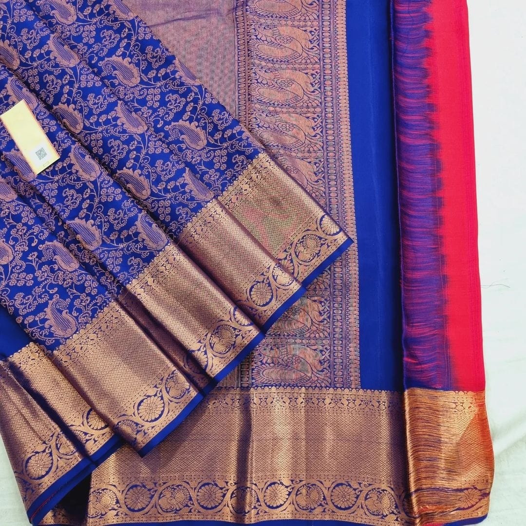 Tempting Blue Soft Silk Saree With Supernal Blouse Piece ClothsVilla