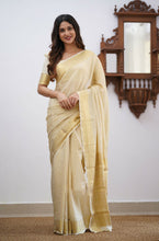 Load image into Gallery viewer, Amiable Beige Soft Silk Saree With Imaginative Blouse Piece ClothsVilla