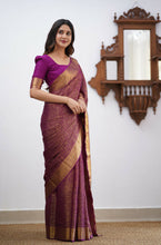 Load image into Gallery viewer, Evocative Purple Soft Silk Saree With Demesne Blouse Piece ClothsVilla