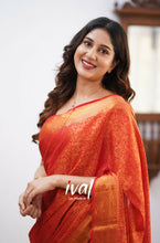 Load image into Gallery viewer, Dissemble Red Soft Silk Saree With Imbrication Blouse Piece ClothsVilla