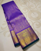 Load image into Gallery viewer, Conflate Royal Blue Soft Silk Saree With Evocative Blouse Piece ClothsVilla