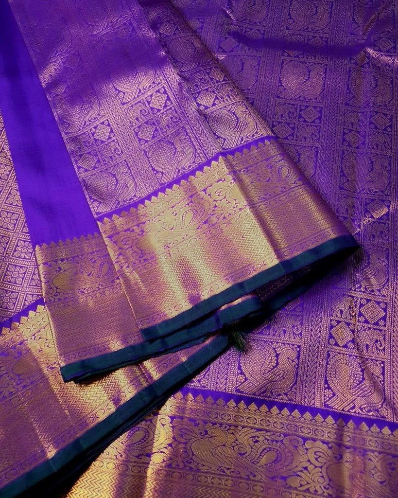 Conflate Royal Blue Soft Silk Saree With Evocative Blouse Piece ClothsVilla