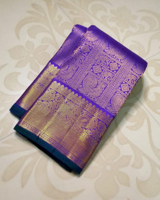 Conflate Royal Blue Soft Silk Saree With Evocative Blouse Piece ClothsVilla