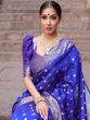 Load image into Gallery viewer, Improbable Blue Soft Silk Saree With Glittering Blouse Piece ClothsVilla