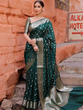 Load image into Gallery viewer, Elision Green Soft Silk Saree With Demesne Blouse Piece ClothsVilla