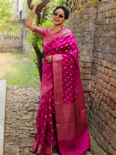 Load image into Gallery viewer, Epiphany Dark Pink Soft Silk Saree With Eloquence Blouse Piece ClothsVilla
