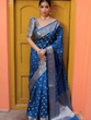 Load image into Gallery viewer, Transcendent Rama Soft Silk Saree With Tremendous Blouse Piece ClothsVilla