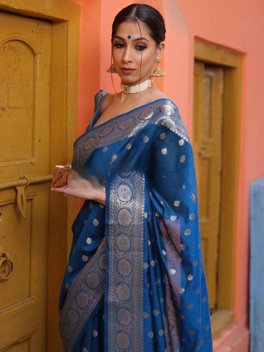 Transcendent Rama Soft Silk Saree With Tremendous Blouse Piece ClothsVilla