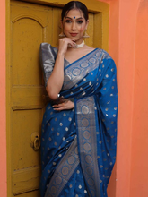 Load image into Gallery viewer, Transcendent Rama Soft Silk Saree With Tremendous Blouse Piece ClothsVilla