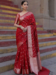 Load image into Gallery viewer, Beleaguer Red Soft Silk Saree With Assemblage Blouse Piece ClothsVilla