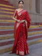 Load image into Gallery viewer, Beleaguer Red Soft Silk Saree With Assemblage Blouse Piece ClothsVilla