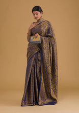 Load image into Gallery viewer, Traditional Navy Blue Soft Silk Saree With Exquisite  Blouse Piece ClothsVilla