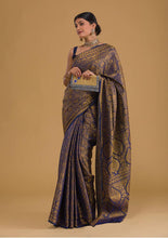 Load image into Gallery viewer, Traditional Navy Blue Soft Silk Saree With Exquisite  Blouse Piece ClothsVilla