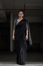 Load image into Gallery viewer, Extraordinary Black Soft Silk Saree With Sizzling Blouse Piece ClothsVilla