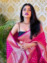 Load image into Gallery viewer, Fancifull Dark Pink Soft Silk Saree With Adoring Blouse Piece ClothsVilla