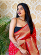 Load image into Gallery viewer, Ailurophile Red Soft Silk Saree With Palimpsest Blouse Piece ClothsVilla