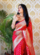 Load image into Gallery viewer, Ailurophile Red Soft Silk Saree With Palimpsest Blouse Piece ClothsVilla
