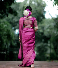 Load image into Gallery viewer, Trendy Purple Soft Silk Saree With Innovative Blouse Piece ClothsVilla