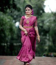Load image into Gallery viewer, Trendy Purple Soft Silk Saree With Innovative Blouse Piece ClothsVilla