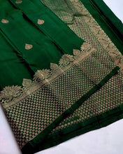 Load image into Gallery viewer, Girlish Dark Green Soft Silk Saree With Impressive Blouse Piece ClothsVilla