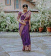Load image into Gallery viewer, Exceptional Royal Blue Soft Silk Saree With Groovy Blouse Piece ClothsVilla