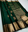 Load image into Gallery viewer, Ethnic Dark Green Soft Silk Saree With Exceptional Blouse Piece ClothsVilla