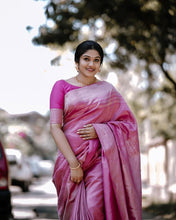 Load image into Gallery viewer, Exceptional Pink Soft Silk Saree With Glorious Blouse Piece ClothsVilla