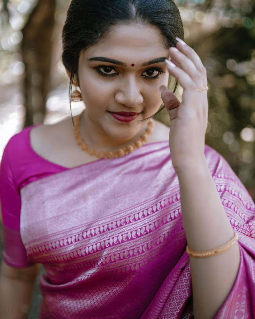 Exceptional Pink Soft Silk Saree With Glorious Blouse Piece ClothsVilla