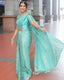 Exquisite Firozi Soft Silk Saree With Traditional Blouse Piece ClothsVilla