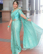 Load image into Gallery viewer, Exquisite Firozi Soft Silk Saree With Traditional Blouse Piece ClothsVilla