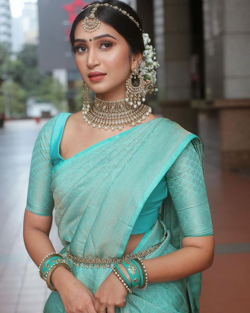 Exquisite Firozi Soft Silk Saree With Traditional Blouse Piece ClothsVilla