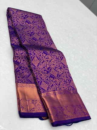 Effervescent Royal Blue Soft Silk Saree With Gossamer Blouse Piece ClothsVilla