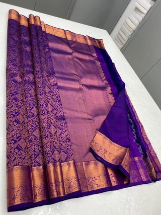 Effervescent Royal Blue Soft Silk Saree With Gossamer Blouse Piece ClothsVilla